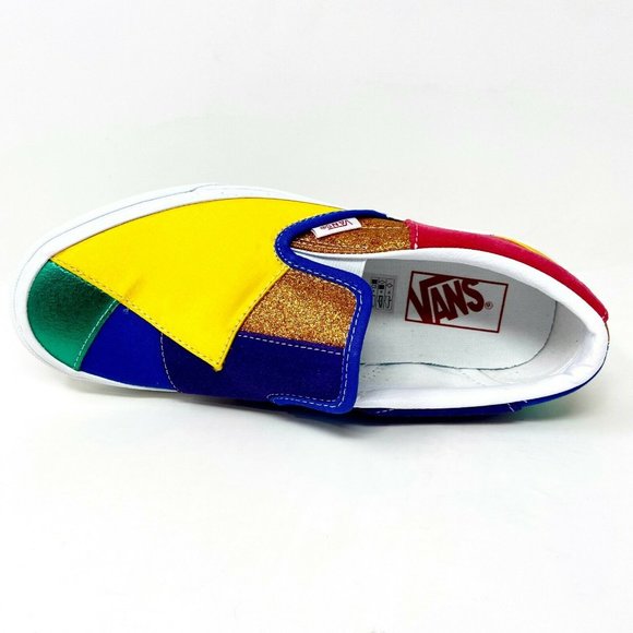 Vans Classic Slip On (Pride) Patchwork True White LGBTQ Womens Shoes - Picture 4 of 5